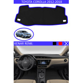 Toyota Coralla 2012-2018 Için Uygun Torpido Koruma Halısı Siyah Kenar Renk Mavi thumbnail 1