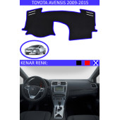 Toyota Avensis 2009-2015 Için Uygun Torpido Koruma Halısı Siyah Kenar Renk Mavi thumbnail 1