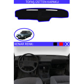 Tofaş Üstten Kapaklı Için Uygun Torpido Koruma Halısı Siyah Kenar Renk Mavi - 1