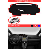 Toyota Verso 2009 + Için Uygun Torpido Koruma Halısı Siyah Kenar Renk Kırmızı - 1