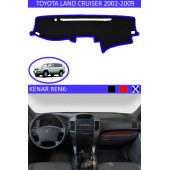 Toyota Land Cruiser 2002-2009 Için Uygun Torpido Koruma Halısı Siyah Kenar Renk Mavi - 1