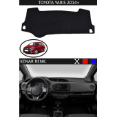 Toyota Yaris 2014 + İçin Uygun Torpido Koruma Halısı Siyah Kenar Renk Siyah thumbnail 1