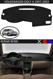 Volkswagen Golf 4 1997-2003 Için Uygun Torpido Koruma Halısı Siyah Kenar Renk Siyah thumbnail 1