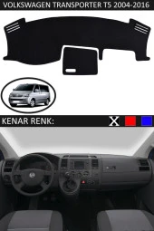 Volkswagen Transporter T5 2004-2016 Için Uygun Torpido Koruma Halısı Siyah Kenar Renk Siyah thumbnail 1