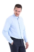 Dormen Classics Erkek Buz Mavi Kolay Ütülenebilir Regular Fit Geniş Kesim Klasik Yaka Cepli Gömlek - 1