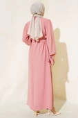 Kol Bağlamalı Elbise Pudra - 3