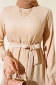 Bürümcük Kat Kat Elbise Bej thumbnail 4