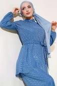 Parlak Puantiyeli İkili Takım İndigo thumbnail 2