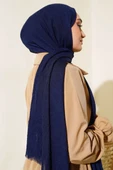 Organik Bambu Kraş Şal Lacivert thumbnail 3