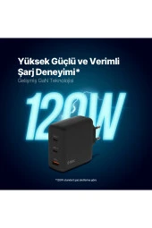 Ttec 2SCG04S SmartCharger Trio GAN 120W PD Seyahat 2 USB-C+USB-A Hızlı Şarj Aletİ - 2