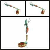 Uyguna-Yakala  390212 Altın/kırmızı Yemli No:2 Döner Kaşık Tondo Bubble-KAŞ.193 thumbnail 2