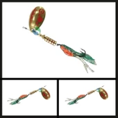 Uyguna-Yakala  390212 Altın/kırmızı Yemli No:2 Döner Kaşık Tondo Bubble-KAŞ.193 thumbnail 1