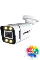 FURY 6 Kameralı 1080P Görüntü Gece Renkli Full Hd 4 x Ultra Led Gece Renkli Güvenlik Kamerası Seti 500GB - 4
