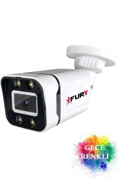 FURY 6 Kameralı 1080P Görüntü Gece Renkli Full Hd 4 x Ultra Led Gece Renkli Güvenlik Kamerası Seti 500GB - 5
