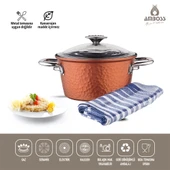 Tek Parça Döküm 24 cm Titanyum Kaplama Derin Tencere - Cam Kapaklı - 2