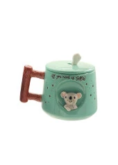 The Mia Koala Kapaklı ve Kaşıklı Kupa 370 ml - 1
