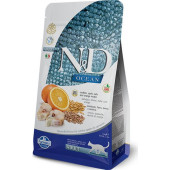 N&D Düşük Tahıllı Ocean Morina Balıklı Ve Portakallı Yetişkin Kedi Maması 2X1 Kg. Açık Paket - 1