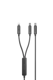 Qpen EC-IC01 1.2M Type-C to Type-C 60W ve Lightning 30W 2in1 PD Hızlı Şarj Kablosu thumbnail 1