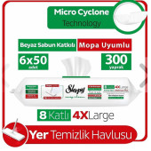 Sleepy Easy Clean Beyaz Sabun Katkılı Mopa Uyumlu Yer Temizlik Havlusu 50 Yaprak 6'lı - 1