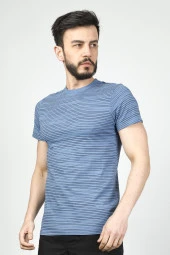 Cazador Erkek Bisiklet Yaka Tshirt 4014 İndigo thumbnail 2