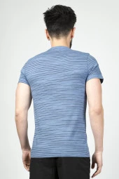 Cazador Erkek Bisiklet Yaka Tshirt 4014 İndigo thumbnail 4