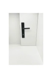 Piramit Siyah Lüx Kare Aynalı Oda Kapı Kolu 3 Takım thumbnail 3