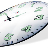 Yansıma Yapmayan Mat Beyaz Zemin Sessiz Kayar Saniye Fosforlu Gece Görünen 35 cm Camlı Duvar Saati thumbnail 2