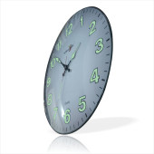 Yansıma Yapmayan Mat Beyaz Zemin Sessiz Kayar Saniye Fosforlu Gece Görünen 35 cm Camlı Duvar Saati thumbnail 3