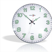 Yansıma Yapmayan Mat Beyaz Zemin Sessiz Kayar Saniye Fosforlu Gece Görünen 35 cm Camlı Duvar Saati thumbnail 5