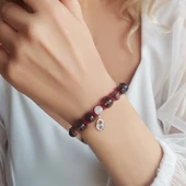 Vaoov 925 Ayar Gümüş Doğal Taşlı Cinsel Cazibe Tılsımı Bileklik thumbnail 2