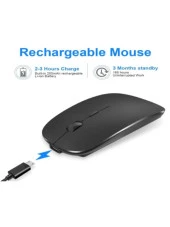 Apple iPad Mini 5 7.9" Uyumlu Kablosuz Bluetooth Şarj Edilebilir Mini Q Klavye Mouse Seti - Siyah - 4