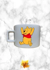 Winnie The Pooh Temalı Sevimli Özel Tasarım Baskılı Kupa Bardak Espresso Türk Kahvesi Bardağı thumbnail 1
