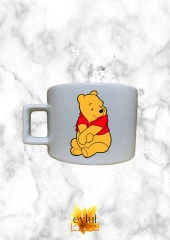 Winnie The Pooh Temalı Sevimli Özel Tasarım Baskılı Kupa Bardak Espresso Türk Kahvesi Bardağı thumbnail 1