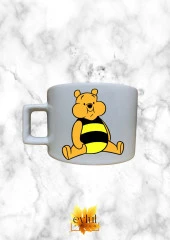 Winnie The Pooh Temalı Sevimli Özel Tasarım Baskılı Kupa Bardak Espresso Türk Kahvesi Bardağı - 1