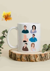 Friends Temalı Karakterler Özel Tasarım Baskılı Kupa Bardak Kahve Çay Bardağı Doğum Günü Hediye thumbnail 1