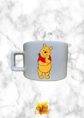 Winnie The Pooh Temalı Sevimli Özel Tasarım Baskılı Kupa Bardak Espresso Türk Kahvesi Bardağı thumbnail 1