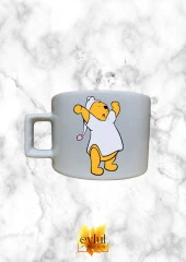 Winnie The Pooh Temalı Sevimli Özel Tasarım Baskılı Kupa Bardak Espresso Türk Kahvesi Bardağı thumbnail 2