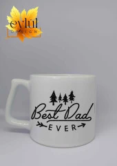 Best Dad Yazılı Baba Temalı Özel Tasarım Baskılı Lüks Seramik Kupa Bardak Hediye Çay-kahve Bardağı - 1