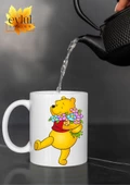Winnie the Pooh Temalı Sevimli Eğlenceli Özel Tasarım Baskılı Kupa Bardak Hediye Bardak - 2