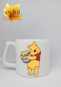 Winnie the Pooh Temalı Özel Tasarım Baskılı Lüks Seramik Kupa Bardak Çay-kahve Bardağı - 1