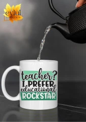 Öğretmen Özel Tasarım Esprili Baskılı Kupa Bardak Kahve Bardağı-Öğretmenler Günü Hediyesi thumbnail 1