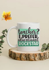 Öğretmen Özel Tasarım Esprili Baskılı Kupa Bardak Kahve Bardağı-Öğretmenler Günü Hediyesi thumbnail 2