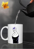 Kalp Kore Özel Tasarım K-POP Baskılı Özel Tasarım Baskılı Kupa Bardak Kahve Bardağı Hediye thumbnail 2