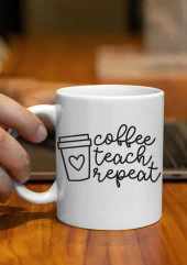 Öğretmen Özel Tasarım Baskılı Kupa Bardak Kahve Bardağı-Öğretmenler Günü Hediyesi thumbnail 1