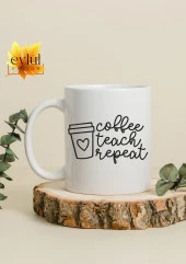 Öğretmen Özel Tasarım Baskılı Kupa Bardak Kahve Bardağı-Öğretmenler Günü Hediyesi thumbnail 2