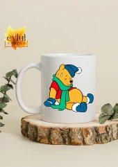 Winnie the Pooh Temalı Sevimli Eğlenceli Özel Tasarım Baskılı Kupa Bardak Hediye Bardak thumbnail 2