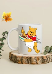 Winnie the Pooh Temalı Sevimli Eğlenceli Özel Tasarım Baskılı Kupa Bardak Hediye Bardak thumbnail 2