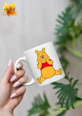 Winnie the Pooh Temalı Sevimli Eğlenceli Özel Tasarım Baskılı Kupa Bardak Hediye Bardak - 1