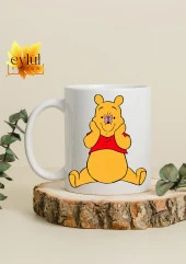 Winnie the Pooh Temalı Sevimli Eğlenceli Özel Tasarım Baskılı Kupa Bardak Hediye Bardak - 2
