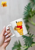 Winnie the Pooh Temalı Sevimli Eğlenceli Özel Tasarım Baskılı Kupa Bardak Hediye Bardak thumbnail 1